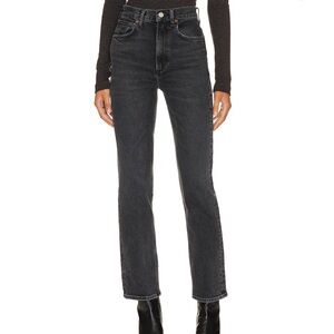 Agolde High Rise Stovepipe Jeans in Metal
